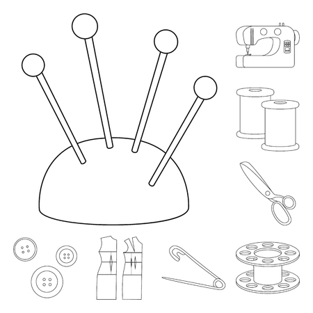 Isolated object of fashion and tailoring icon. Set of fashion and textile vector icon for stock.のイラスト素材