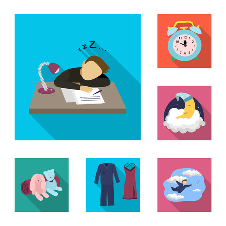 Vector illustration of dreams and night symbol. Collection of dreams and bedroom stock symbol for web.のイラスト素材