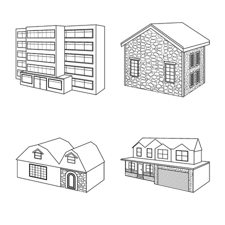 Vector design of city and construction. Collection of city and estate stock vector illustration.のイラスト素材