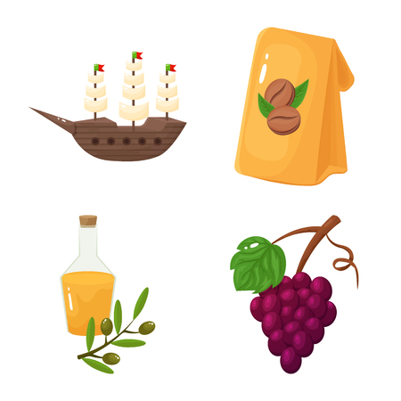 Vector illustration of  and  sign. Collection of  and travel stock symbol for web.のイラスト素材