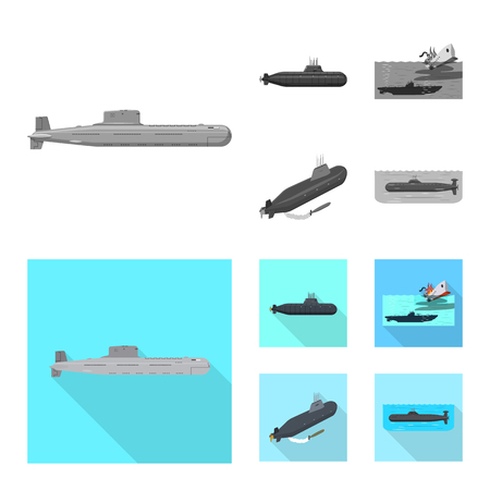 Vector illustration of war  and ship icon. Set of war  and fleet stock vector illustration.のイラスト素材