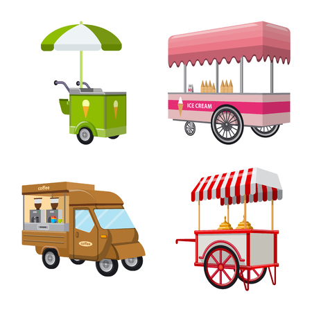 Vector illustration of booth and kiosk symbol. Collection of booth and small vector icon for stock.のイラスト素材