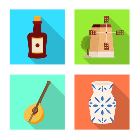 Vector design of  and historic sign. Collection of  and country vector icon for stock.のイラスト素材