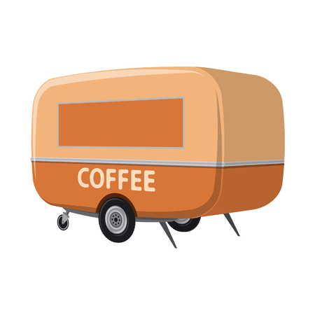 Vector design of trailer and service sign. Collection of trailer and transportation vector icon for stock.のイラスト素材