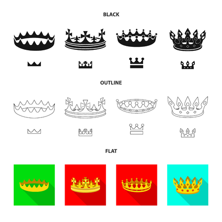 Vector illustration of medieval and nobility sign. Set of medieval and monarchy stock symbol for web.のイラスト素材