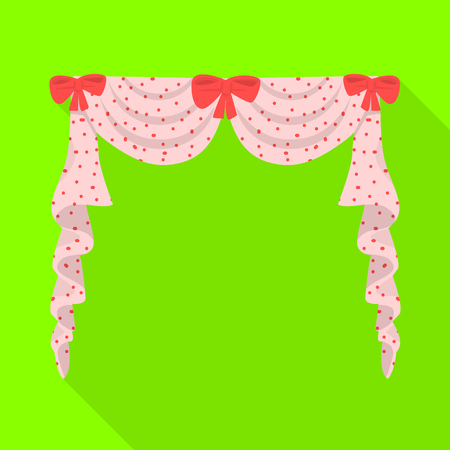 Vector illustration of curtain and window symbol. Collection of curtain and house stock symbol for web.のイラスト素材
