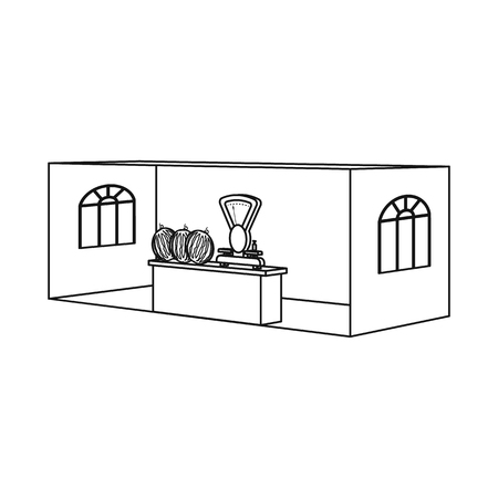 Vector design of stall and booth sign. Collection of stall and business vector icon for stock.のイラスト素材