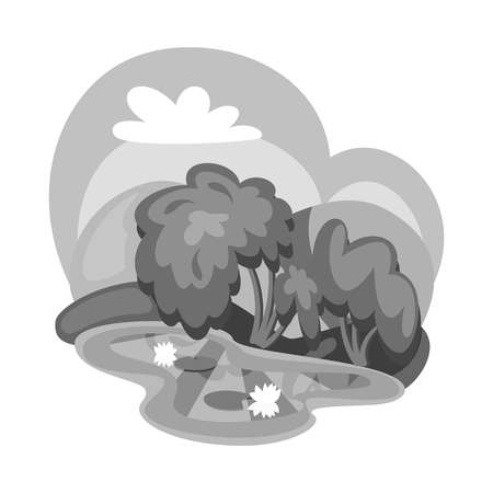 Vector illustration of wetland and grass symbol. Set of wetland and green vector icon for stock.のイラスト素材