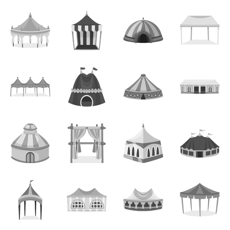 Vector illustration of outdoor and architecture logo. Collection of outdoor and shelter stock vector illustration.のイラスト素材
