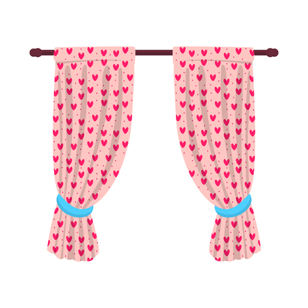 Vector illustration of curtain and window symbol. Set of curtain and textile stock vector illustration.のイラスト素材