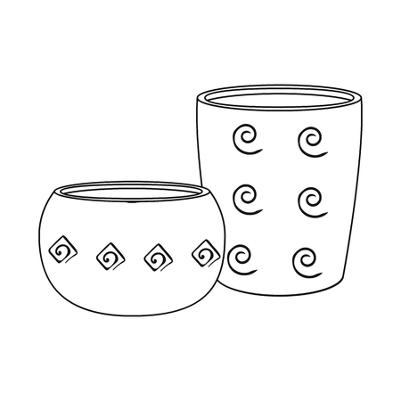 Isolated object of ancient and pitcher sign. Collection of ancient and utensil stock symbol for web.のイラスト素材