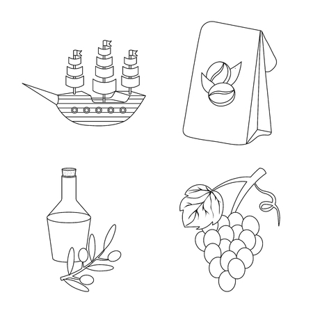 Vector design of tourism and landmark icon. Set of tourism and european stock symbol for web.のイラスト素材