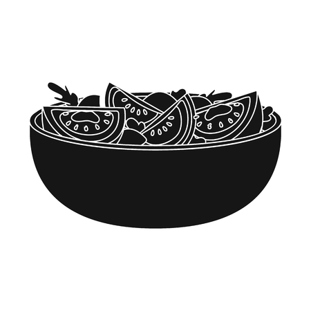 Isolated object of salad and tomato logo. Collection of salad and meal vector icon for stock.のイラスト素材