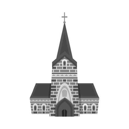 Isolated object of church and catholic icon. Collection of church and europe stock symbol for web.のイラスト素材