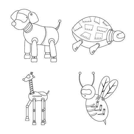 Vector illustration of toy and automation icon. Set of toy and science stock symbol for web.のイラスト素材