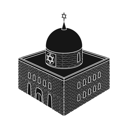 Isolated object of synagogue and judaism icon. Set of synagogue and jewish stock vector illustration.のイラスト素材