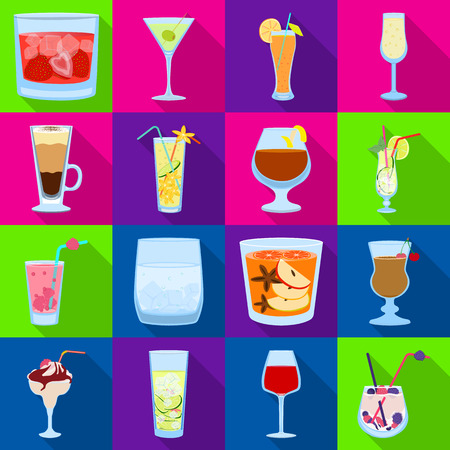 Isolated object of liquor and restaurant symbol. Set of liquor and ingredient stock vector illustration.のイラスト素材
