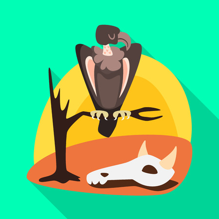 Vector illustration of bird and vulture symbol. Collection of bird and animal stock symbol for web.のイラスト素材