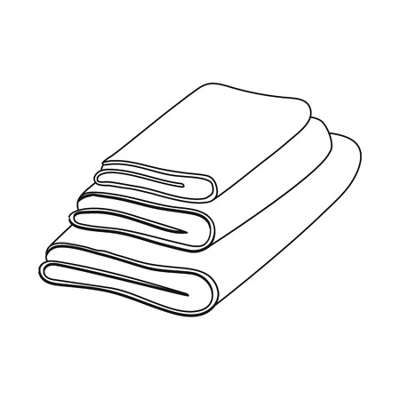 Vector design of towel and piled symbol. Collection of towel and shower stock symbol for web.のイラスト素材