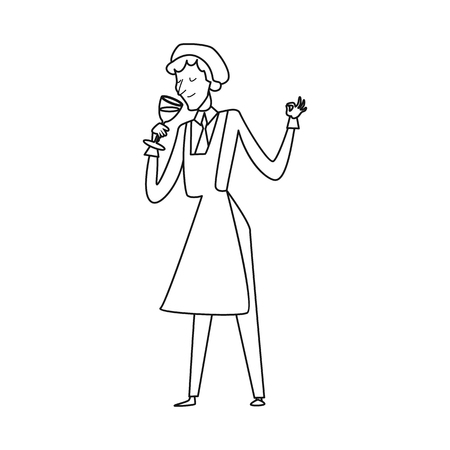 Isolated object of wine and tasting symbol. Set of wine and holding vector icon for stock.のイラスト素材