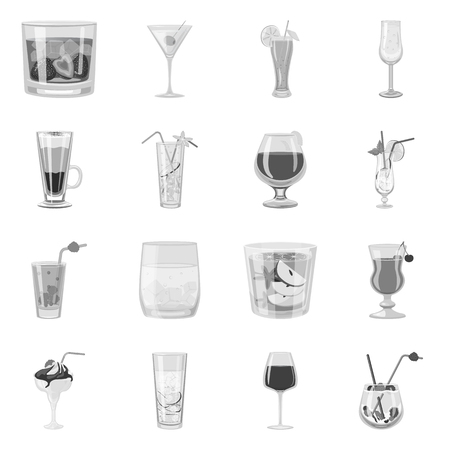 Vector design of bar and shaker icon. Collection of bar and restaurant stock vector illustration.のイラスト素材