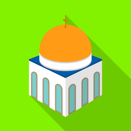 Vector design of church and orthodox sign. Set of church and cross vector icon for stock.のイラスト素材