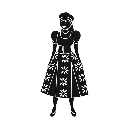 Vector design of woman and portuguese  icon. Set of woman and red stock symbol for web.のイラスト素材