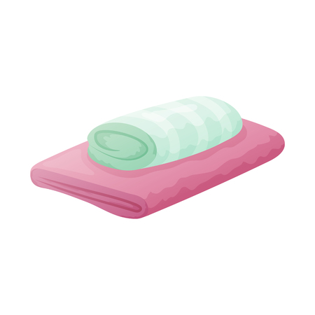 Vector design of roll and towel symbol. Set of roll and bath stock symbol for web.のイラスト素材