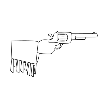 Vector illustration of revolver and gun symbol. Collection of revolver and pistol stock symbol for web.のイラスト素材