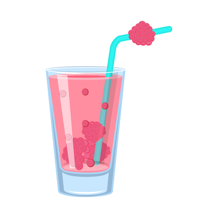 Vector illustration of glass and raspberry icon. Collection of glass and fruit stock symbol for web.のイラスト素材