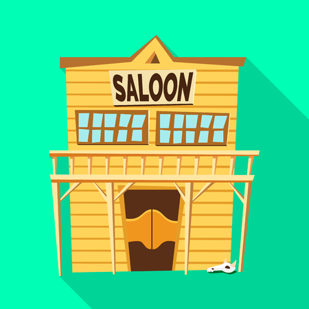 Vector illustration of saloon and vintage logo. Set of saloon and door stock vector illustration.のイラスト素材