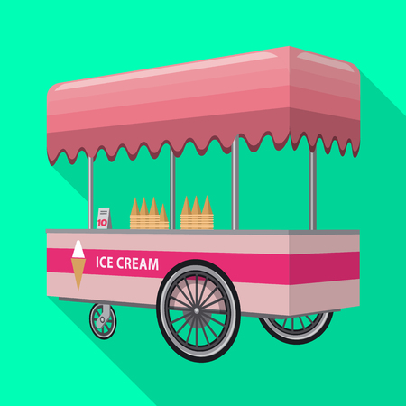 Isolated object of cart and roof symbol. Collection of cart and awning vector icon for stock.のイラスト素材