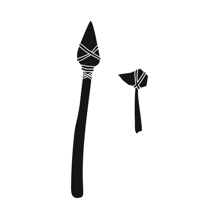 Isolated object of prehistoric and arrow sign. Collection of prehistoric and spear stock symbol for web.のイラスト素材