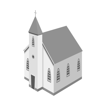 Isolated object of church and catholic symbol. Set of church and steeple stock vector illustration.のイラスト素材