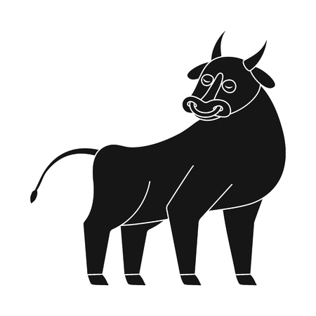 Vector illustration of bull and cow symbol. Set of bull and beef stock vector illustration.のイラスト素材