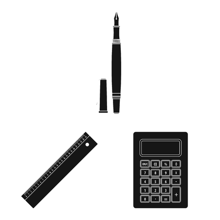 Vector illustration of office and supply symbol. Collection of office and school stock vector illustration.のイラスト素材