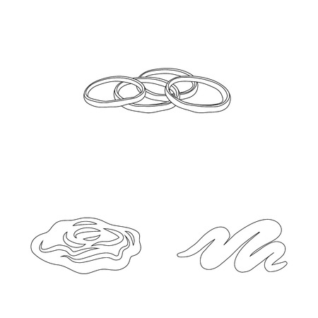 Vector design of burger and sandwich sign. Collection of burger and slice vector icon for stock.のイラスト素材