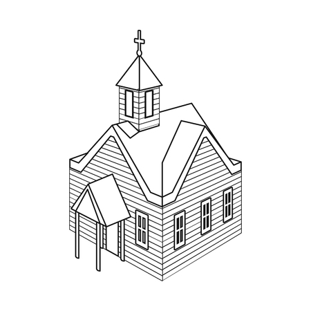 Vector design of church and house symbol. Set of church and old stock vector illustration.のイラスト素材