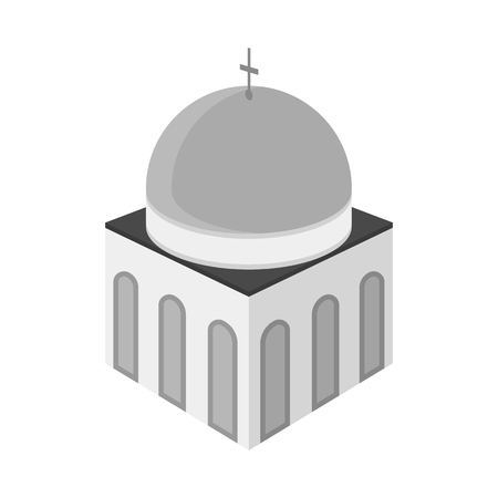 Isolated object of church and orthodox icon. Collection of church and cross vector icon for stock.のイラスト素材