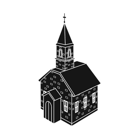 Vector design of church and orthodox icon. Set of church and cross vector icon for stock.のイラスト素材