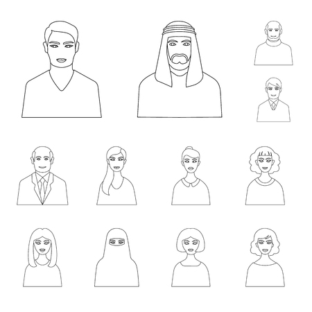 Vector design of character  and avatar logo. Set of character  and person stock symbol for web.のイラスト素材