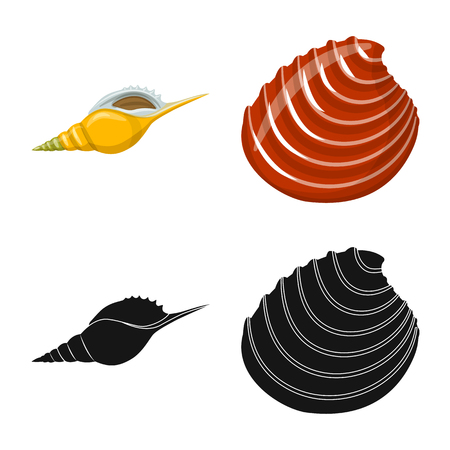 Isolated object of animal and decoration icon. Collection of animal and ocean stock vector illustration.のイラスト素材
