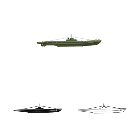 Vector illustration of war  and ship icon. Collection of war  and fleet stock vector illustration.のイラスト素材
