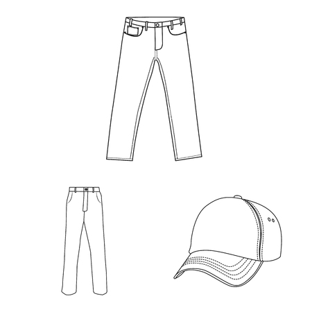 Vector illustration of man and clothing icon. Set of man and wear stock vector illustration.のイラスト素材