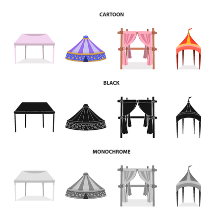 Vector illustration of roof and folding sign. Collection of roof and architecture stock vector illustration.のイラスト素材