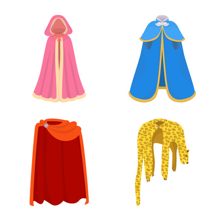 Vector illustration of cloak and clothes sign. Set of cloak and garment stock vector illustration.のイラスト素材