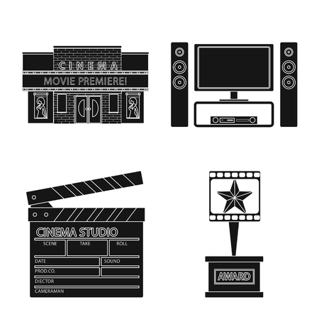 Isolated object of session and viewing sign. Set of session and theater stock symbol for web.のイラスト素材