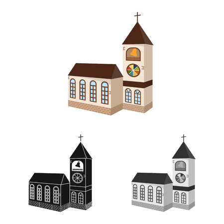 Vector illustration of church and catholic icon. Collection of church and religion vector icon for stock.のイラスト素材
