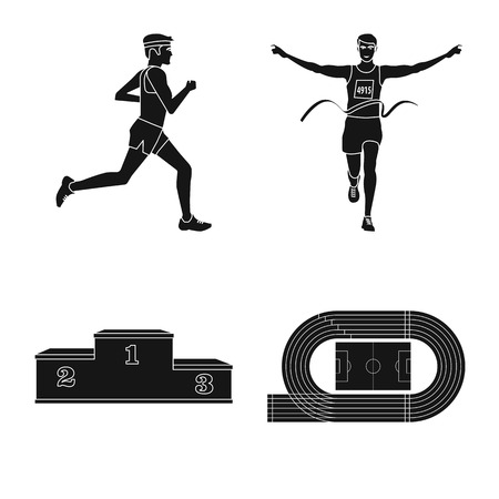 Vector illustration of health  and fitness  sign. Set of health  and sprint stock symbol for web.のイラスト素材