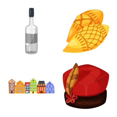 Isolated object of poland and travel logo. Collection of poland and europe vector icon for stock.のイラスト素材